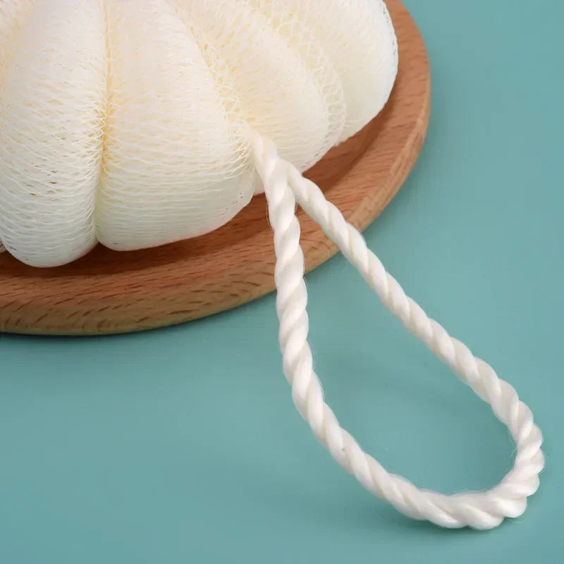 Sfere da bagno in rete morbida Spazzola per pulizia in spugna Doccia Pulizia del corpo Massaggio esfoliante Scrubber Sfera da bagno Bagno Forniture per il bagno