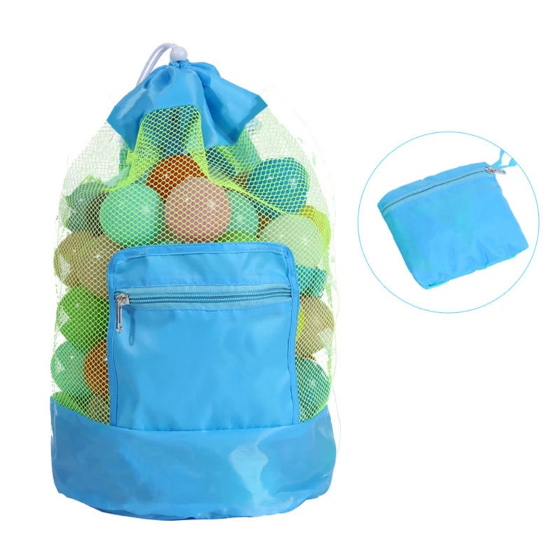 Borsa giocattolo da spiaggia pieghevole borsa portaoggetti da spiaggia borsa a rete borsa da viaggio Organizer per giocattoli articoli vari zaino portaoggetti con coulisse in rete