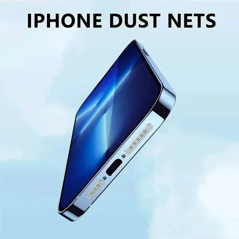 1-12 pezzi universale in rete metallica antipolvere adesivo adesivo per telefono rete per iPhone porta di ricarica protezione foro per altoparlante anti-polvere