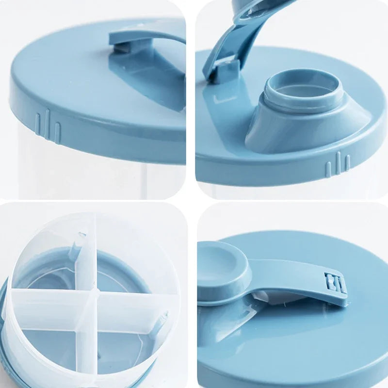 Contenitore per alimenti per bambini portatile a 4 griglie Contenitore per cereali essenziali per latte in polvere per bambini Contenitore per snack per bambini