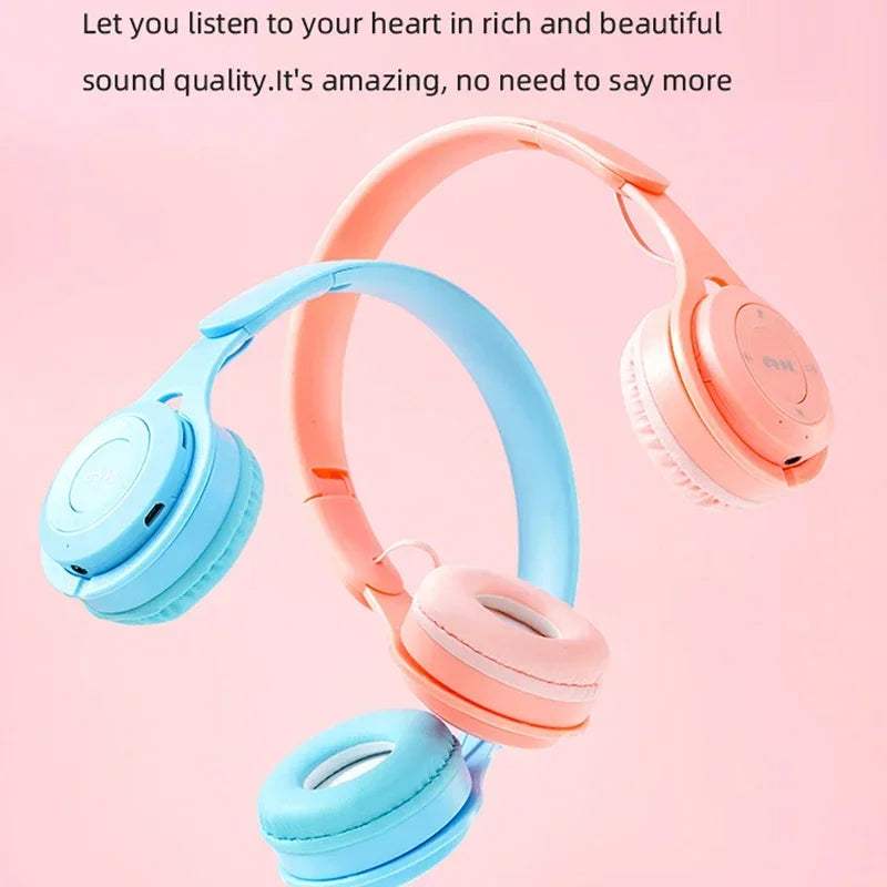 Cuffie Auricolari Bluetooth senza fili per bambini Caschi pieghevoli stereo Cuffie da gioco musicali Cuffie over-ear per iOS Android