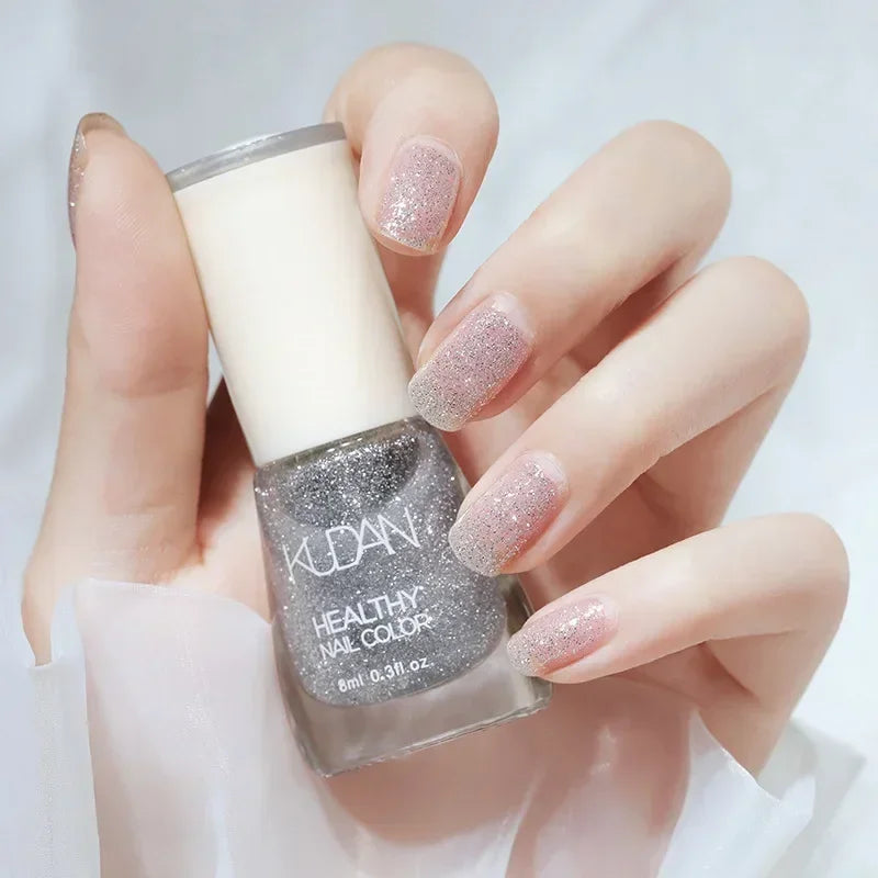 Smalto per unghie senza lampada da forno bianco Fine Glitter Non-Baking Non-peel trasparente lucido olio Base Coat smalto per unghie nudo
