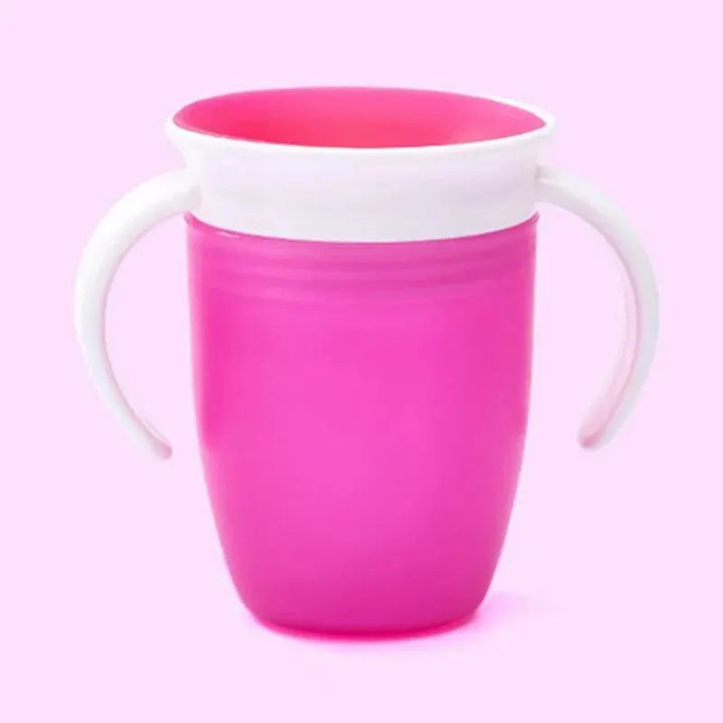 Tazza per l'apprendimento del bambino con coperchio ribaltabile a doppia maniglia 360 gradi può essere ruotata tazza a tenuta stagna per neonati tazze d'acqua bottiglia