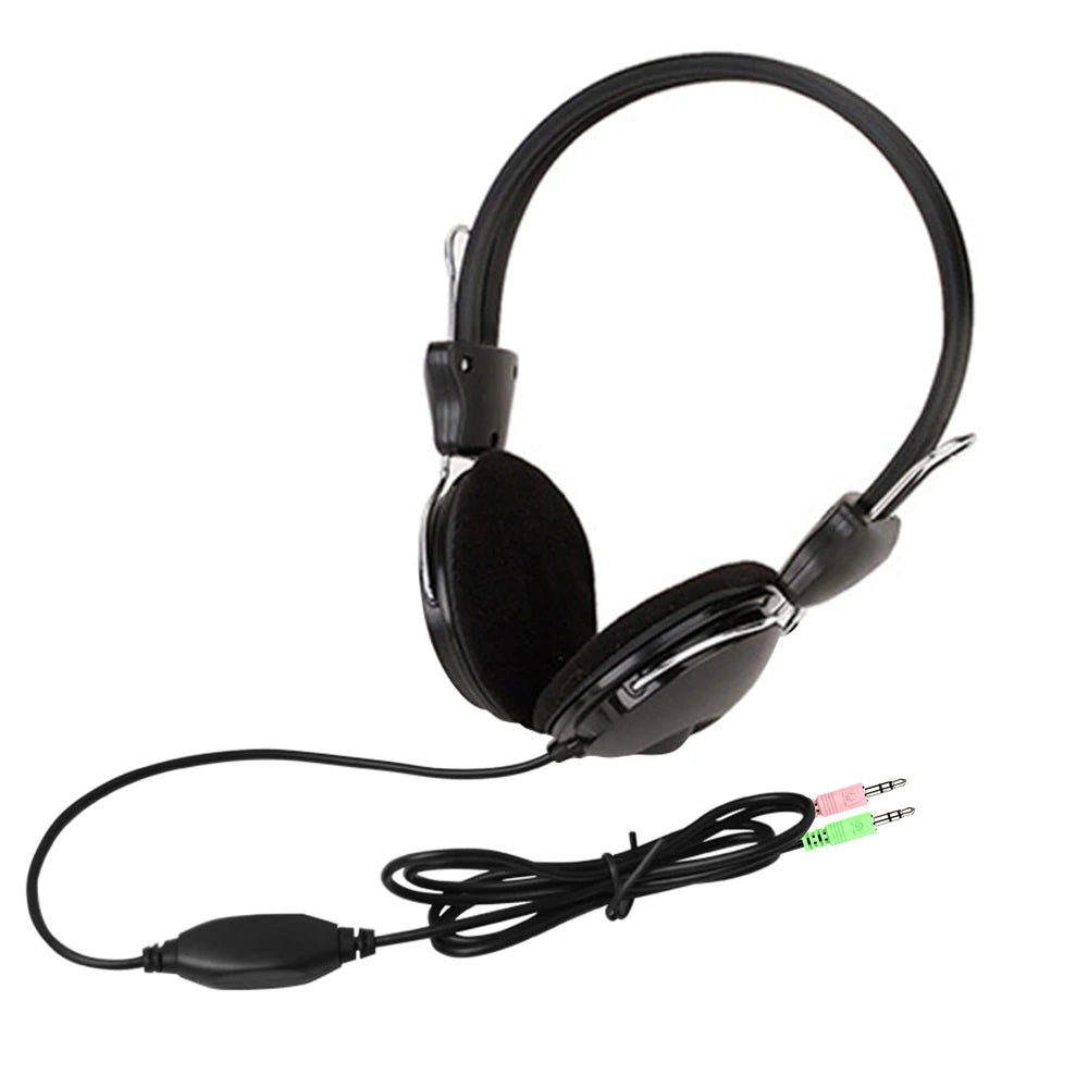 Cuffie sonore HD cablate da 3,5mm sopra le orecchie Cuffie auricolari con microfono stereo per musica HiFi con auricolari regolabili per telefono MP3 per PC
