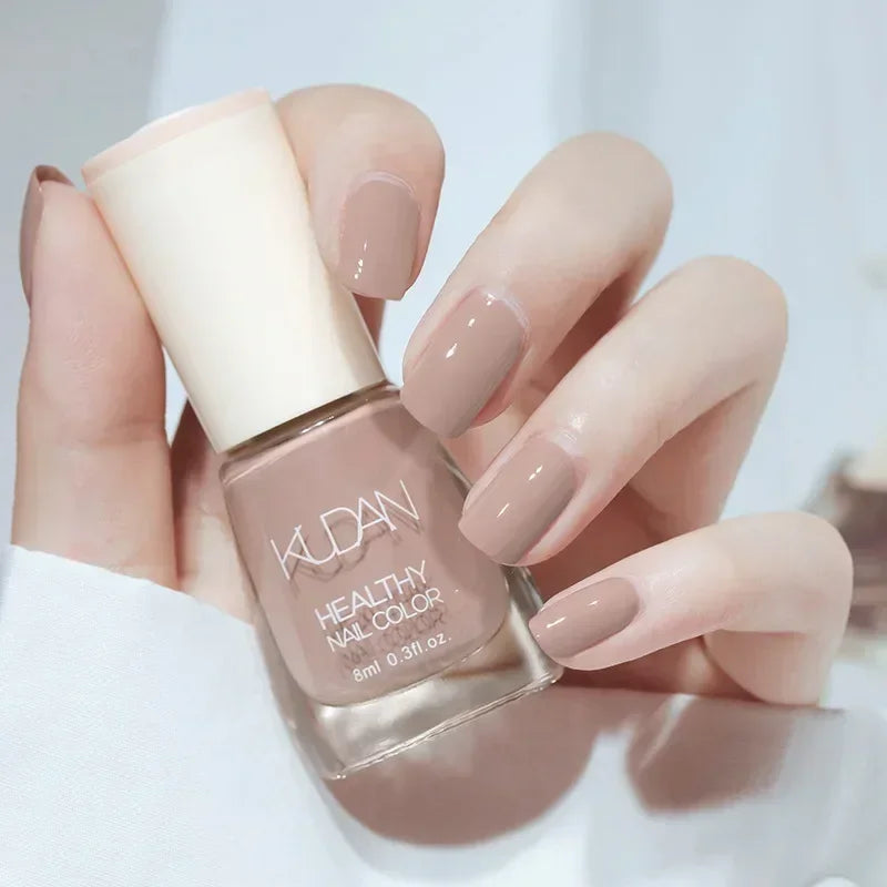 Smalto per unghie senza lampada da forno bianco Fine Glitter Non-Baking Non-peel trasparente lucido olio Base Coat smalto per unghie nudo