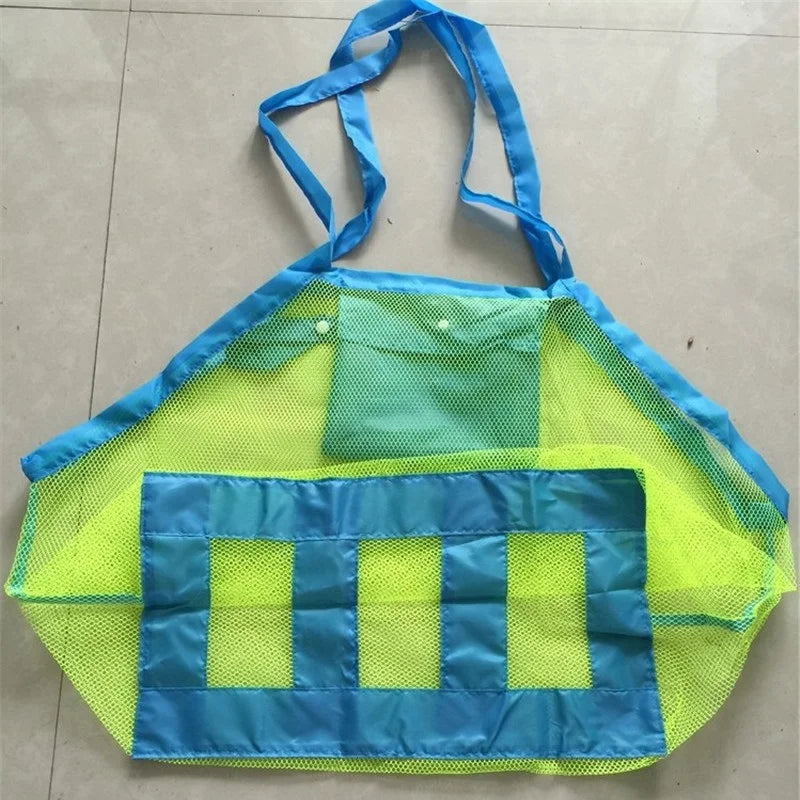 1 pz borsa da spiaggia rete sabbia coperta esterna durevole borsa a mano portatile nuoto giocattoli sportivi raccolta di stoccaggio per bambini borsa per bambini