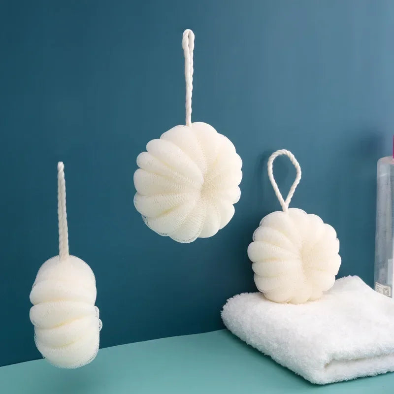 Sfere da bagno in rete morbida Spazzola per pulizia in spugna Doccia Pulizia del corpo Massaggio esfoliante Scrubber Sfera da bagno Bagno Forniture per il bagno