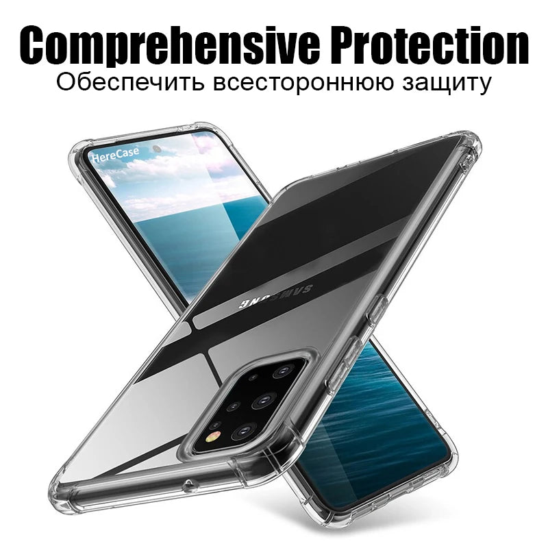 Custodia per telefono trasparente in silicone di lusso per Samsung Galaxy S21 S22 Ultra S20 FE A12 A52s 5g A53 S10 Plus A50 A52 A32 A51 A71 A72 Cover