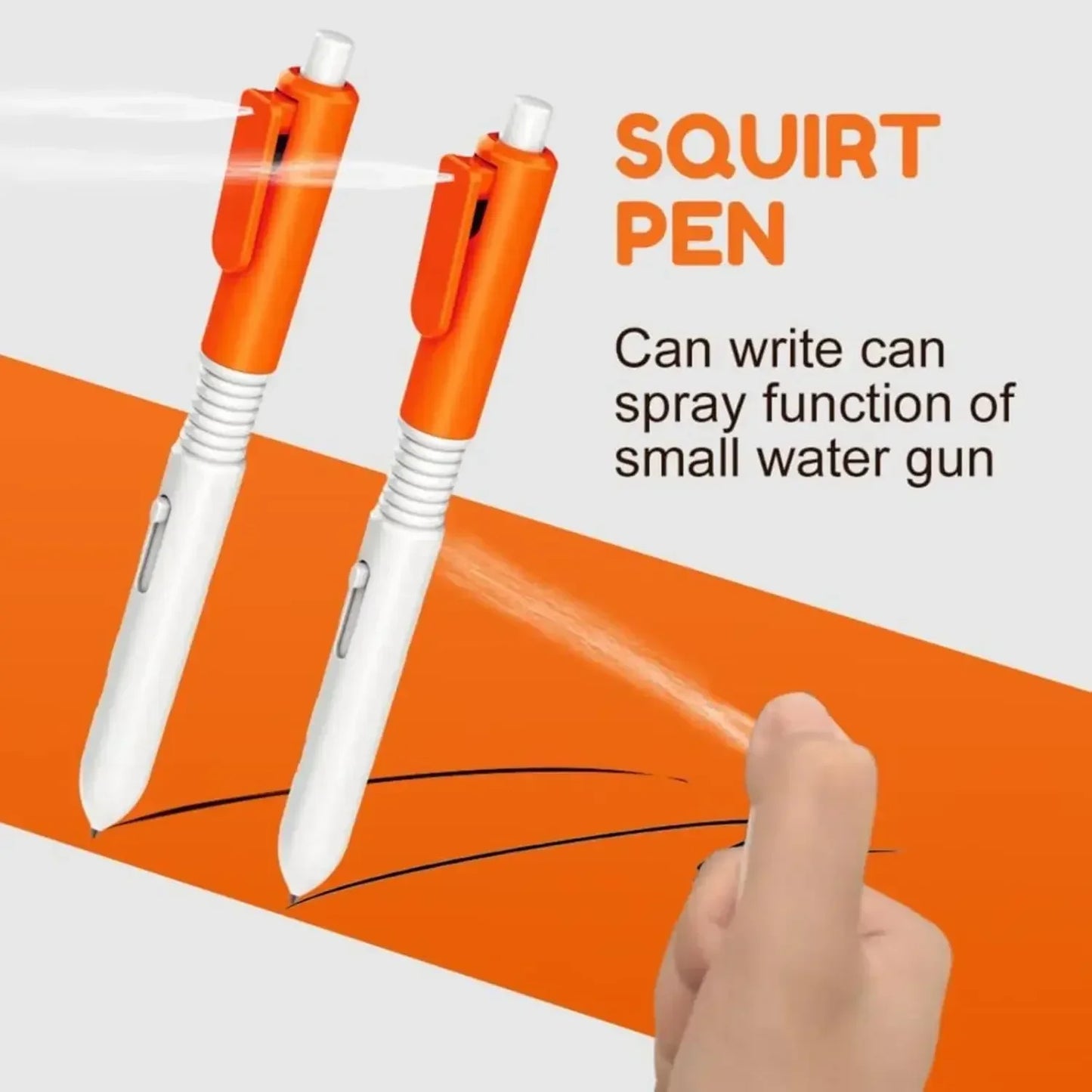 Penne a spruzzo d'acqua retrattili con scherzo divertente 2 in 1, penna a sfera con spruzzo d'acqua Giocattolo scherzo divertente antistress