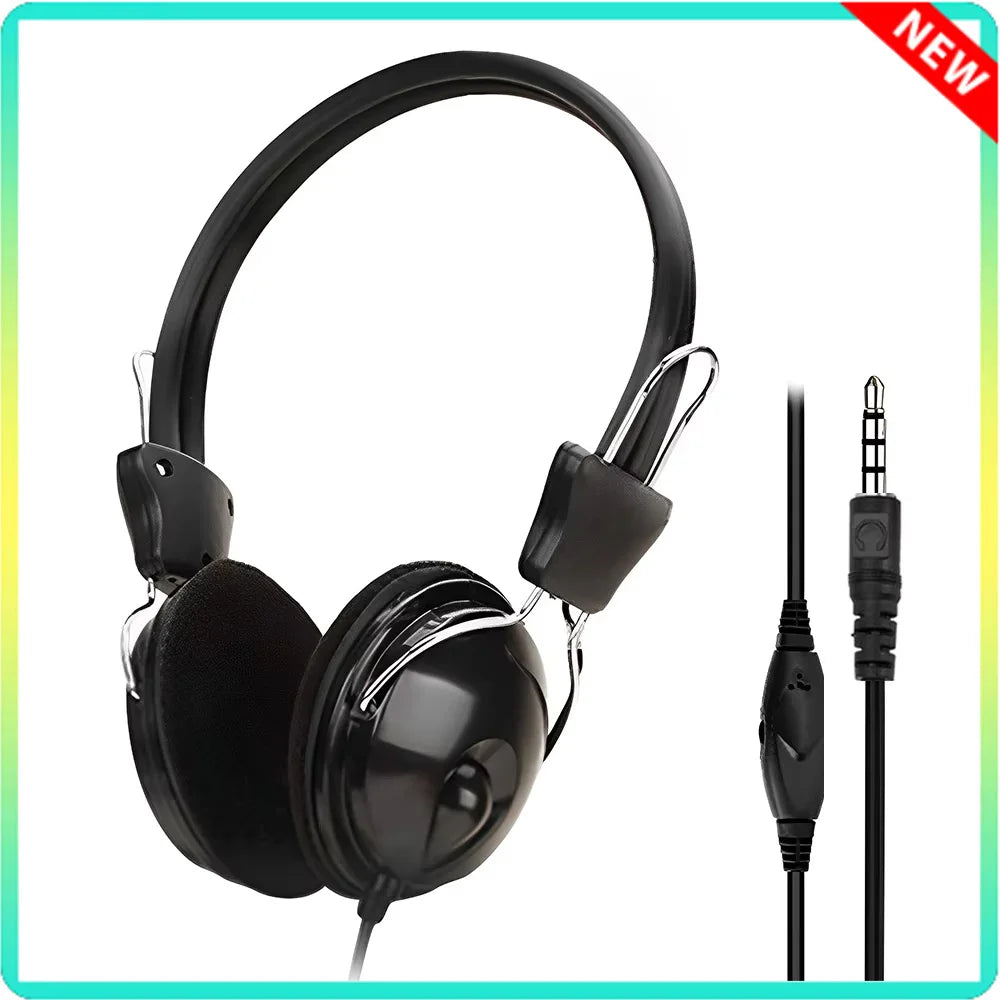 Cuffie sonore HD cablate da 3,5mm sopra le orecchie Cuffie auricolari con microfono stereo per musica HiFi con auricolari regolabili per telefono MP3 per PC