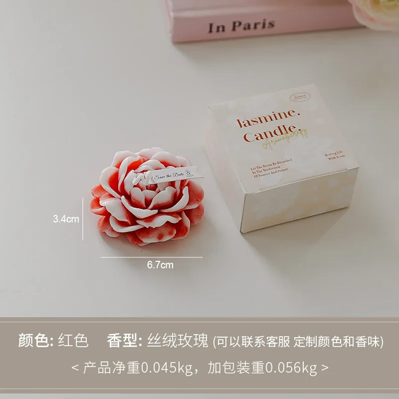 Candela di gelsomino fatta a mano Candela profumata Aromaterapia Candele di cera di soia Matrimonio Compleanno Candela Festa Decorazione domestica Puntelli fotografici