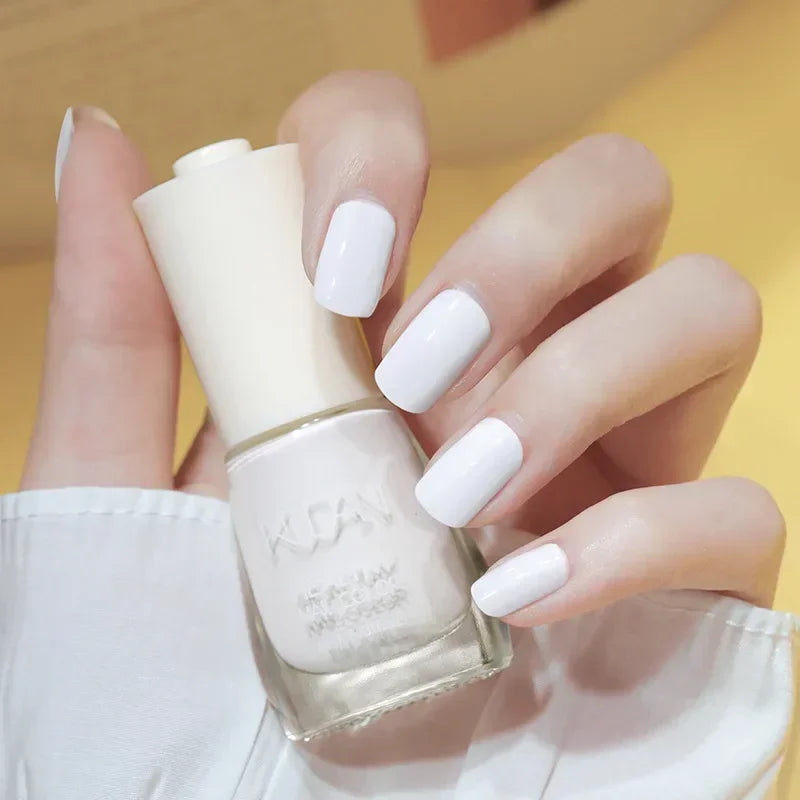 Smalto per unghie senza lampada da forno bianco Fine Glitter Non-Baking Non-peel trasparente lucido olio Base Coat smalto per unghie nudo