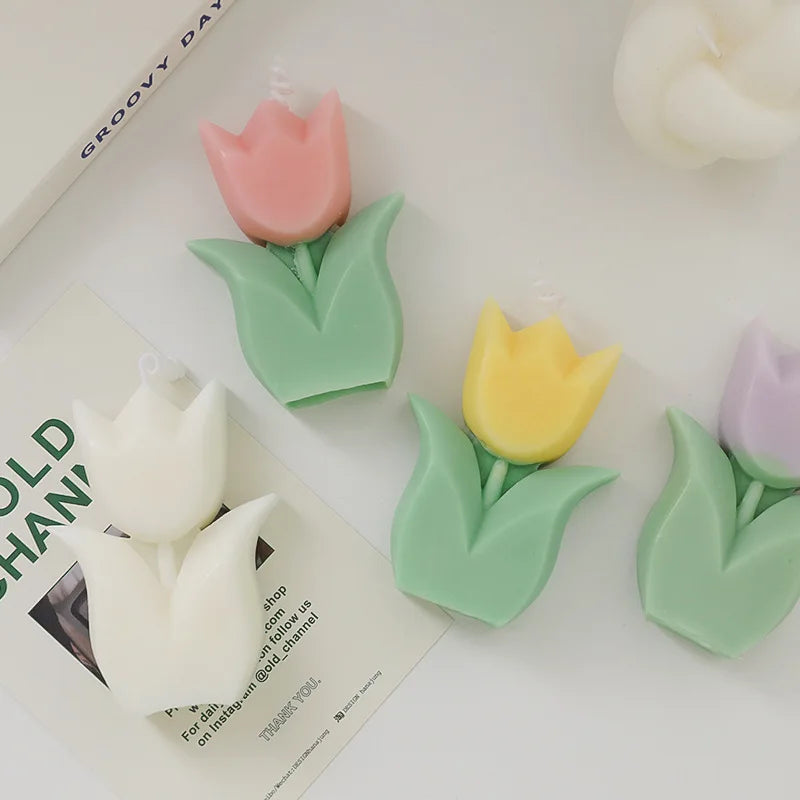 Candele regalo creative per gli ospiti di nozze Candela per aromaterapia con fiori di tulipano Decorazioni per la camera estetica Candele aromatiche Regali di compleanno per ragazze