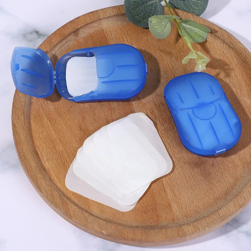 Sapone da viaggio per esterni lavaggio a mano lavaggio a mano fogli profumati puliti 20 pezzi sapone da Boxe monouso Mini sapone di carta portatile