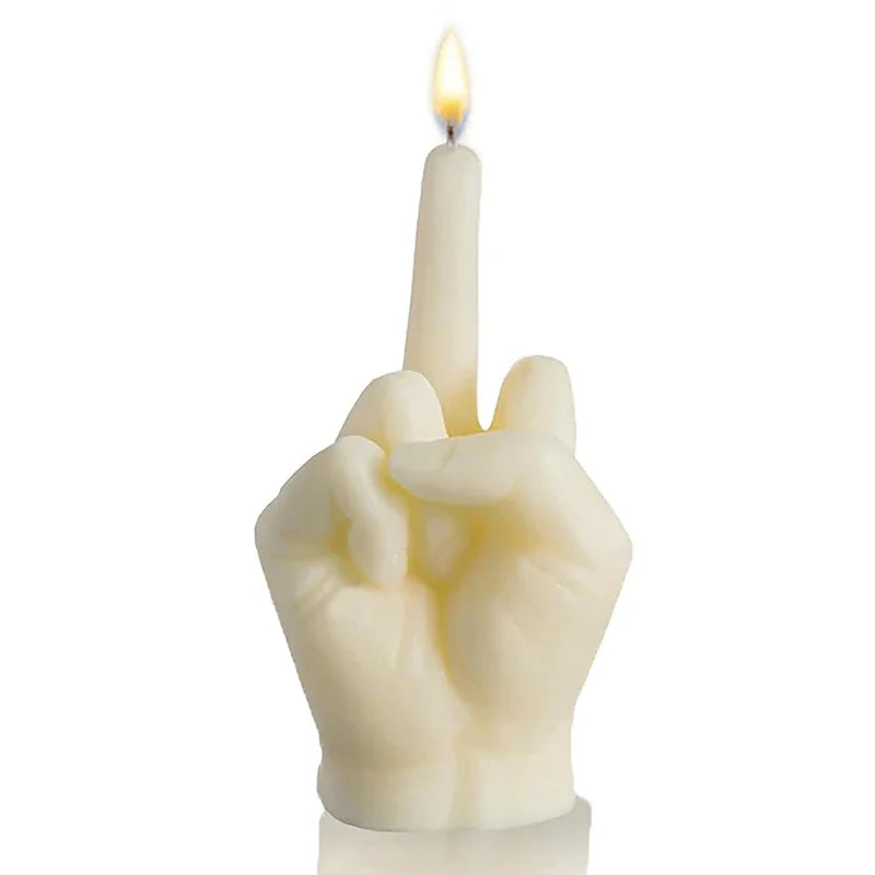 1 pz nuovo modello a forma di dito medio candele profumate divertenti peculici piccoli regali decorazioni per la casa ornamenti candela di compleanno