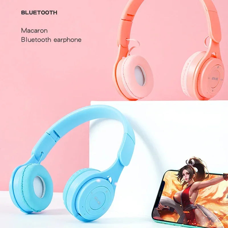 Cuffie Auricolari Bluetooth senza fili per bambini Caschi pieghevoli stereo Cuffie da gioco musicali Cuffie over-ear per iOS Android