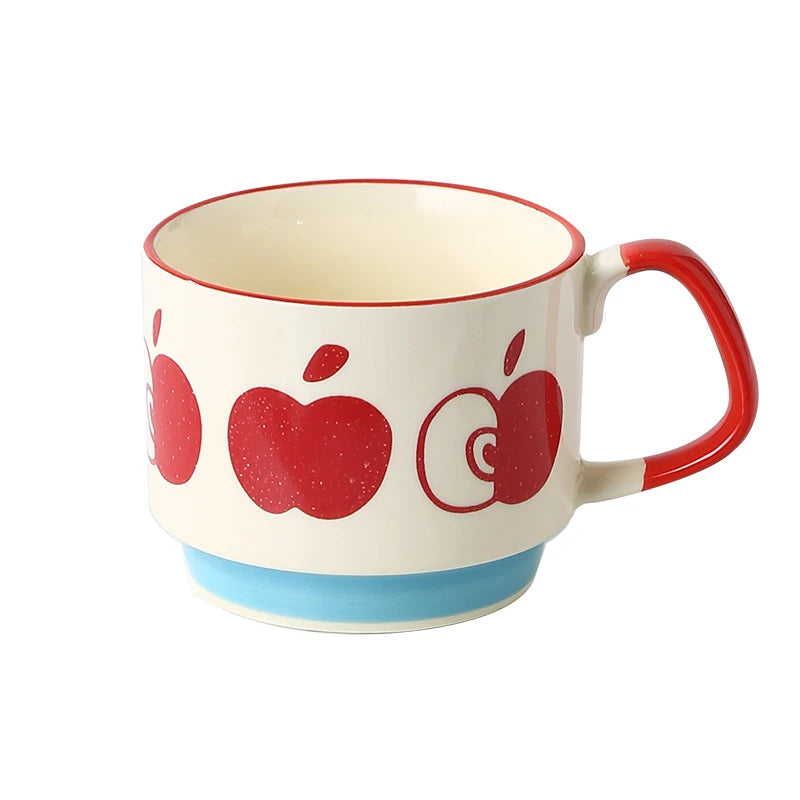 Set di tazze da caffè con fiori giapponesi da 300ml Set di bicchieri da cucina per feste in ceramica retrò con avena al latte per ufficio