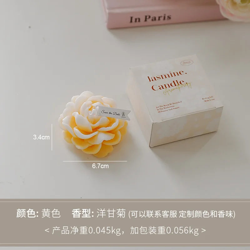 Candela di gelsomino fatta a mano Candela profumata Aromaterapia Candele di cera di soia Matrimonio Compleanno Candela Festa Decorazione domestica Puntelli fotografici