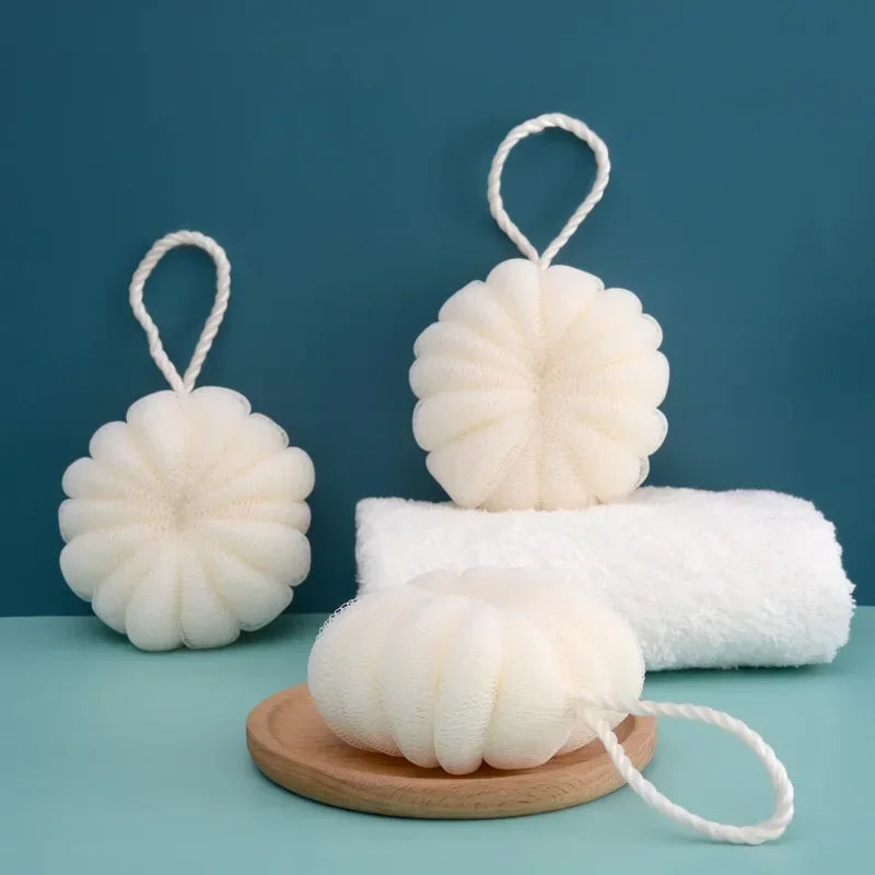 Sfere da bagno in rete morbida Spazzola per pulizia in spugna Doccia Pulizia del corpo Massaggio esfoliante Scrubber Sfera da bagno Bagno Forniture per il bagno