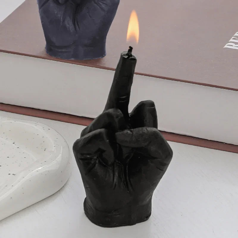 1 pz nuovo modello a forma di dito medio candele profumate divertenti peculici piccoli regali decorazioni per la casa ornamenti candela di compleanno