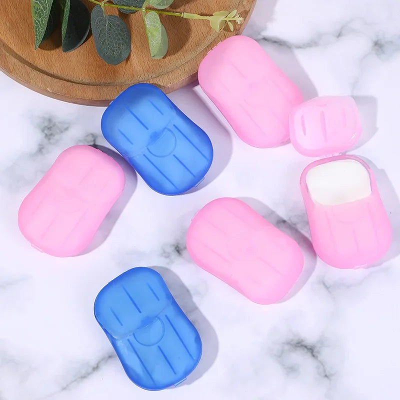 Sapone da viaggio per esterni lavaggio a mano lavaggio a mano fogli profumati puliti 20 pezzi sapone da Boxe monouso Mini sapone di carta portatile