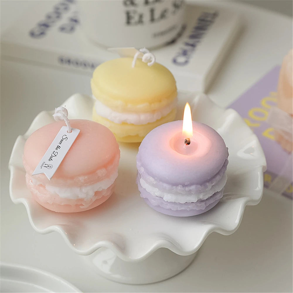 Candele profumate Macaron profumate per piante naturali Yulan Magnolia Frutta profumata Aromaterapia Festa Candela domestica con foglie rosse fresche