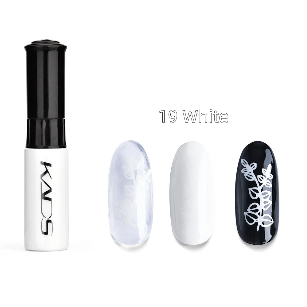 KADS 1pc Nail Art Stamping Polish bianco nero colorato Stamp Plate stampa vernice penna vernici per Manicure Template Lacker
