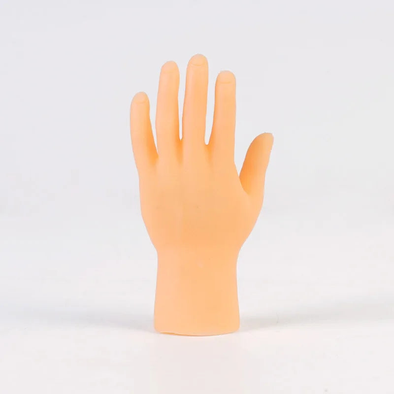Simulazione piccole mani divertenti mini mani piede manica dito burattino a mano in silicone romanzo scherzo giocattoli per dita stuzzicare oggetti di scena per gatti