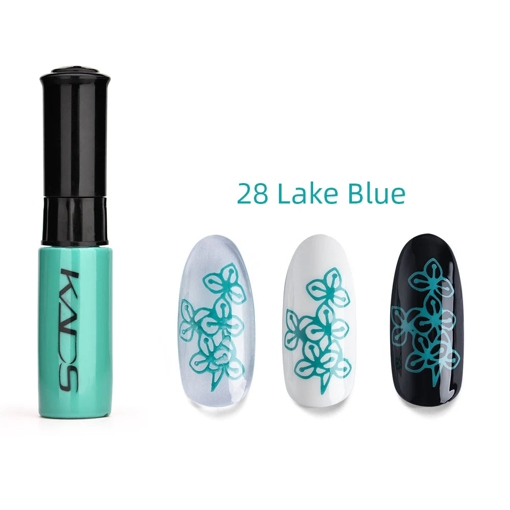 KADS 1pc Nail Art Stamping Polish bianco nero colorato Stamp Plate stampa vernice penna vernici per Manicure Template Lacker