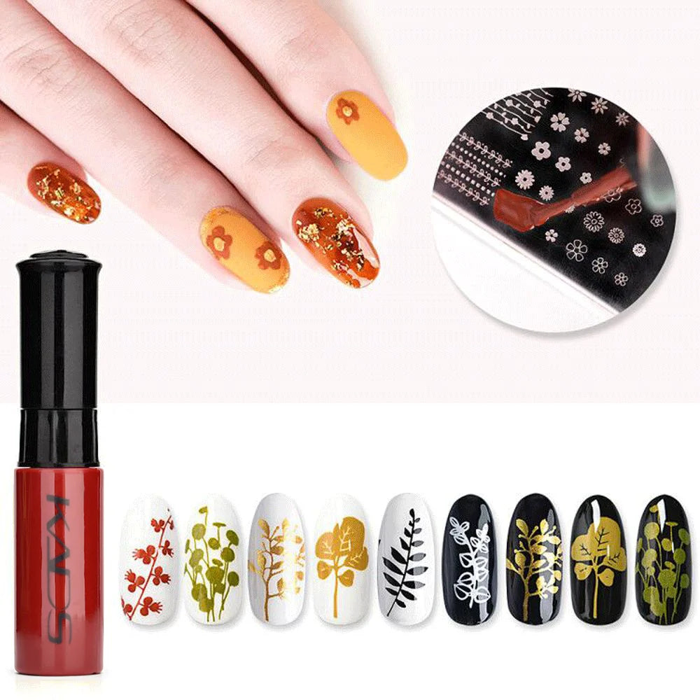 KADS 1pc Nail Art Stamping Polish bianco nero colorato Stamp Plate stampa vernice penna vernici per Manicure Template Lacker