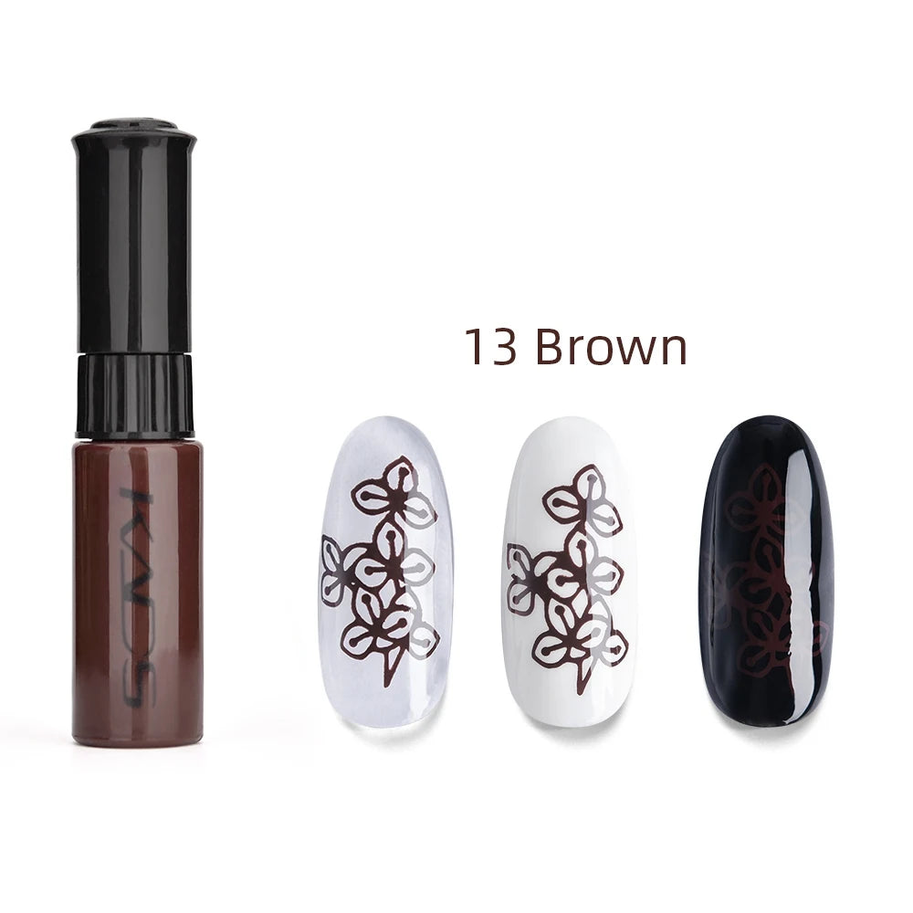 KADS 1pc Nail Art Stamping Polish bianco nero colorato Stamp Plate stampa vernice penna vernici per Manicure Template Lacker