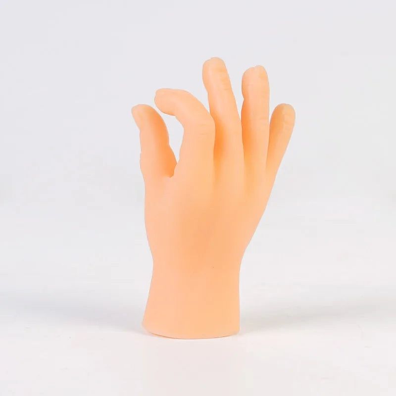 Simulazione piccole mani divertenti mini mani piede manica dito burattino a mano in silicone romanzo scherzo giocattoli per dita stuzzicare oggetti di scena per gatti
