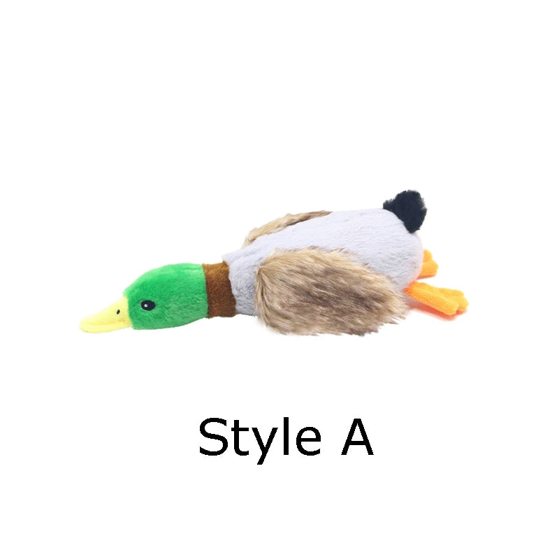 Simpatici cani di peluche con anatra che stridono giocattoli Divertenti giochi per animali domestici Giocattolo da masticare interattivo per accessori per animali domestici di taglia piccola e media