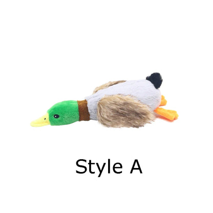 Simpatici cani di peluche con anatra che stridono giocattoli Divertenti giochi per animali domestici Giocattolo da masticare interattivo per accessori per animali domestici di taglia piccola e media