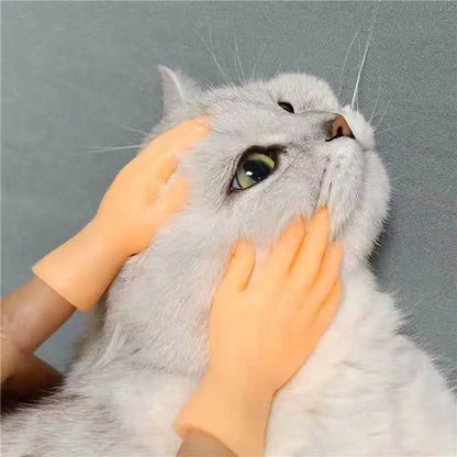 Simulazione piccole mani divertenti mini mani piede manica dito burattino a mano in silicone romanzo scherzo giocattoli per dita stuzzicare oggetti di scena per gatti
