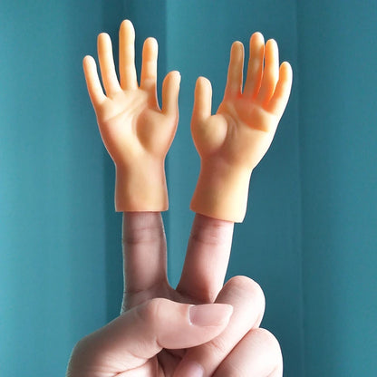 Simulazione piccole mani divertenti mini mani piede manica dito burattino a mano in silicone romanzo scherzo giocattoli per dita stuzzicare oggetti di scena per gatti
