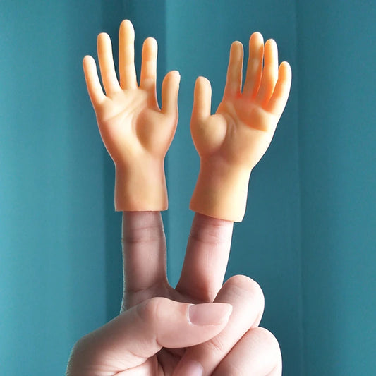 Simulazione piccole mani divertenti mini mani piede manica dito burattino a mano in silicone romanzo scherzo giocattoli per dita stuzzicare oggetti di scena per gatti