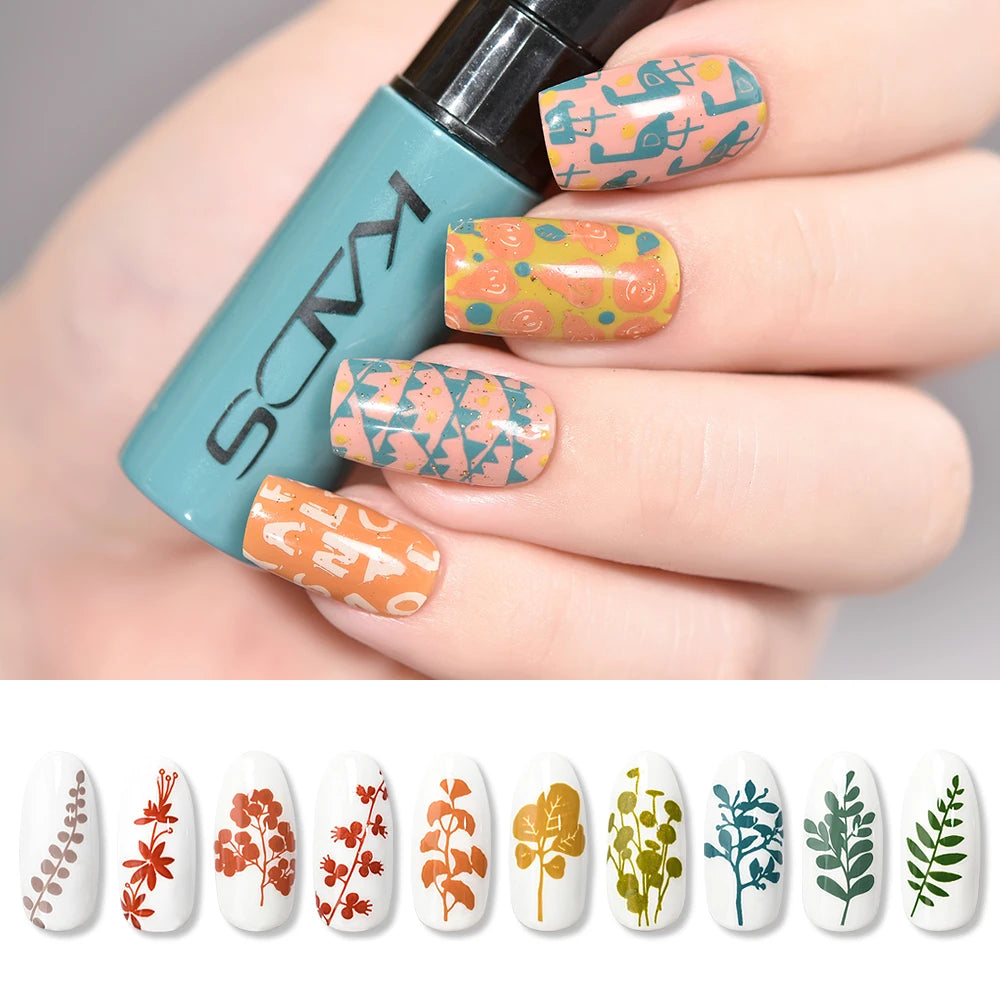 KADS 1pc Nail Art Stamping Polish bianco nero colorato Stamp Plate stampa vernice penna vernici per Manicure Template Lacker