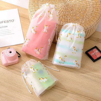 Borsa per cosmetici impermeabile in EVA Borsa da viaggio per donna con coulisse Borsa per trucco per nuoto Borsa per il bagno Borsa per il lavaggio Forniture per la spiaggia al mare
