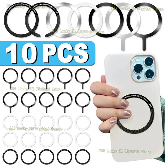 10-1pcs Anello metallico autoadesivo Adesivo in lamiera di ferro per custodia Apple IPhone Anello di ricarica wireless magnetico Magsafe per XIAOMI 13