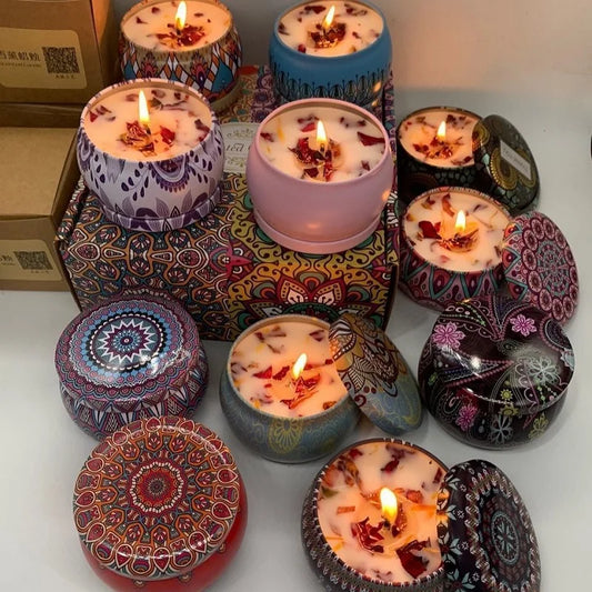 1/4PCS Candele profumate vintage Barattoli di candele di cera di soia Fragranza di fiori Candela profumata Cerimonia di nozze Regali di compleanno Decorazione della casa