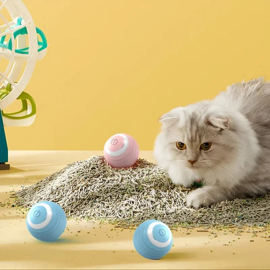 Palla interattiva per gatti Giocattoli per gatti intelligenti per animali domestici Palla magica rotante automatica per interni Giocattolo interattivo elettronico per gatti Accessori per giochi per gatti
