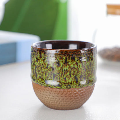 Tazza creativa retrò in argilla grossolana Tazza da caffè con trasmutazione del forno in ceramica retrò da 150 ml