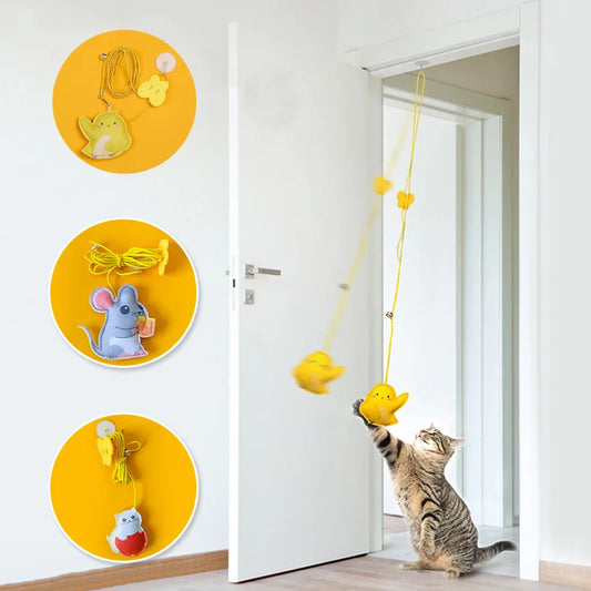 Giocattolo interattivo per gatti Simulazione sospesa Giocattolo per gatti Divertente giocattolo interattivo self-hey per gattino che gioca con bacchetta magica Giocattolo per gatti