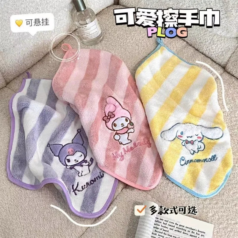 Asciugamano Sanrio Hello Kitty Kulomie per ragazze, bambini, viso, pelle morbida, telo da bagno, asilo, asciugamano per il viso