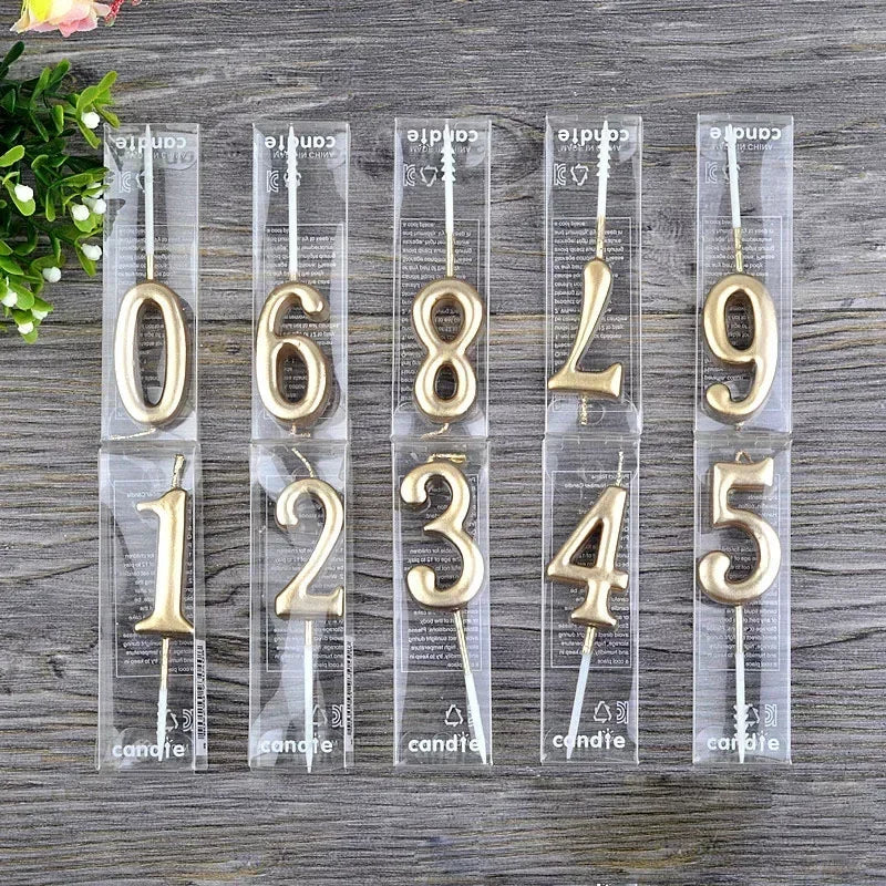 1 pz buon compleanno numero torta candele 0 1 2 3 4 5 6 7 8 9 Cake Topper oro nastro nero compleanno candela festa regalo casa Docer