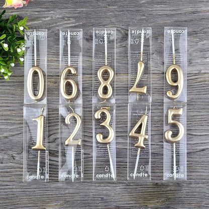 1 pz buon compleanno numero torta candele 0 1 2 3 4 5 6 7 8 9 Cake Topper oro nastro nero compleanno candela festa regalo casa Docer
