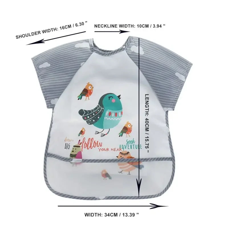 0-3Y Ragazzi Ragazze Burp Vestiti Impermeabile Mangiare Grembiule Infantile Del Bambino Del Bambino Del Fumetto Senza Maniche Arte Grembiule Animale Morbido Bavaglino