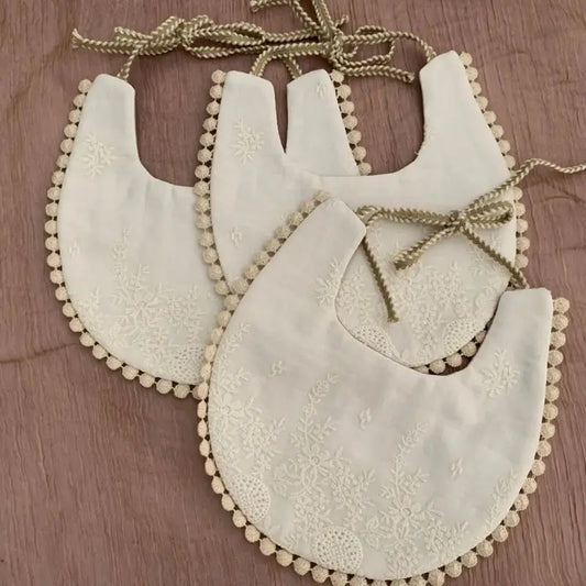 Bavaglini a doppio lato con ricamo in cotone per bambini Asciugamano per saliva per bambini Panni per burp per l'alimentazione 1