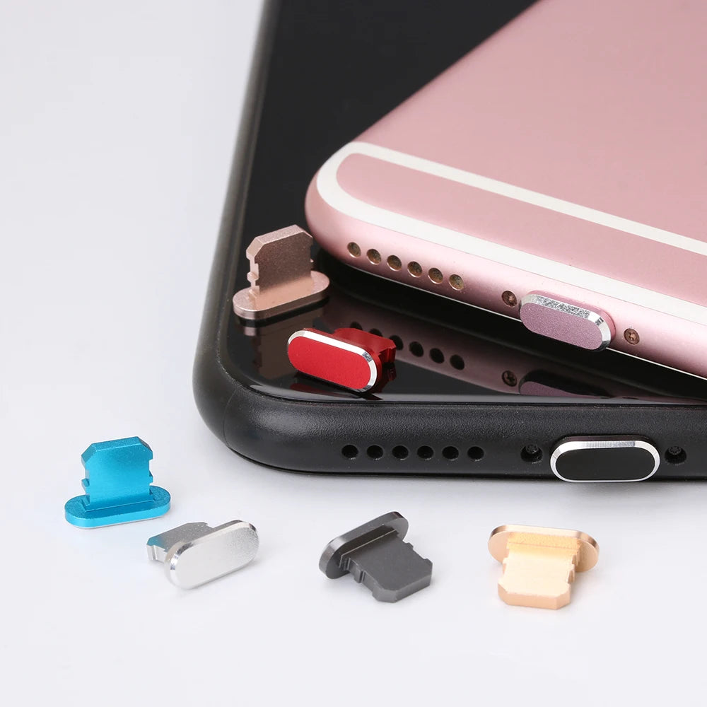 1PC porta di ricarica in metallo tappo antipolvere per iPhone15 14 13 12 11 X XR Max 8 7 Plus accessorio per telefono coperchio del cappuccio della spina di ricarica